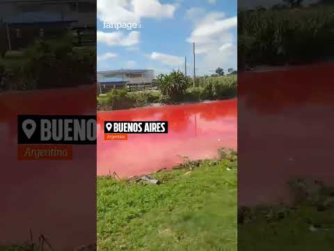 Il torrente che si tinge completamente di rosso: il video delle acque del Sarandí