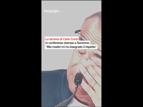 Carlo Conti piange in conferenza stampa a Sanremo 2025 ricordando la madre