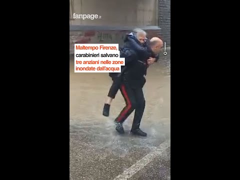 Carabinieri salvano tre anziani nelle zone inondate dall’acqua a Firenze