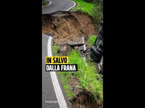 Maltempo in Toscana, autista illeso dopo una frana: “Ho sentito la strada crollare sotto il camion”