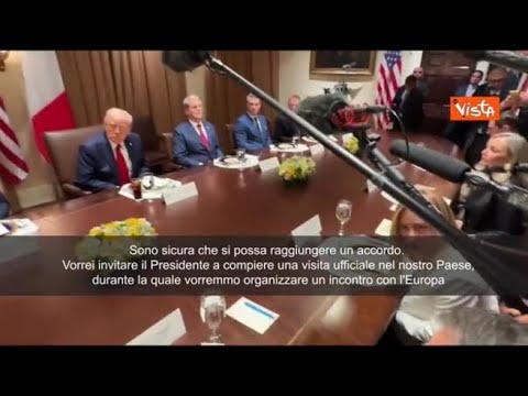 Meloni alla Casa Bianca: «Certa che troveremo accordo. Qui per invitare Trump in Italia»