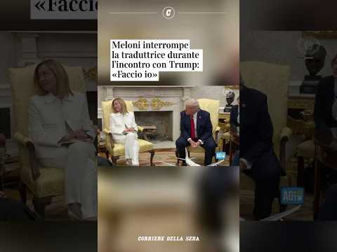 Meloni interrompe la traduttrice durante l’incontro con Trump: «Faccio io» #shorts #news
