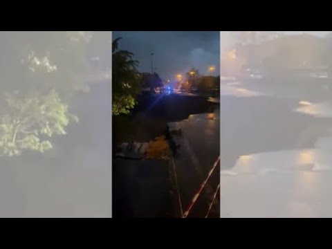 Valdagno, crolla un ponte sul torrente Agno: il video della voragine