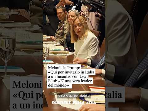 Meloni da Trump: «Qui per invitarlo in Italia». E lui: «È  una vera leader del mondo» #shorts #news