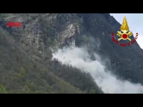 Maltempo tra Piemonte e Lombardia, l’enorme frana a Varzo nel Verbano
