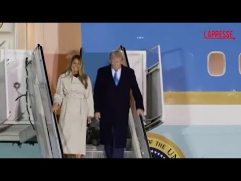 L’arrivo di Donald Trump e di sua moglie Melania a Roma per i funerali del Papa