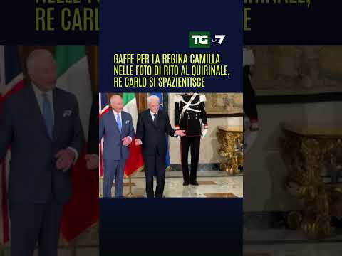 Gaffe per la Regina #Camilla nelle foto di rito al #Quirinale, Re Carlo si spazientisce