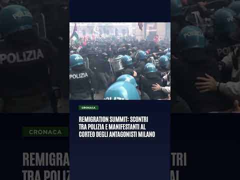 Remigration Summit: scontri tra polizia e manifestanti al corteo degli antagonisti #Milano