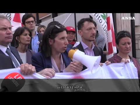 Roma, referendum: Schlein al presidio del Pd sotto la sede Rai