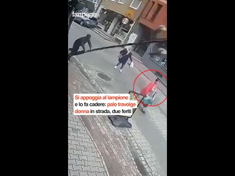 Si appoggia al lampione e lo fa cadere: palo travolge donna in strada, due feriti in Polonia