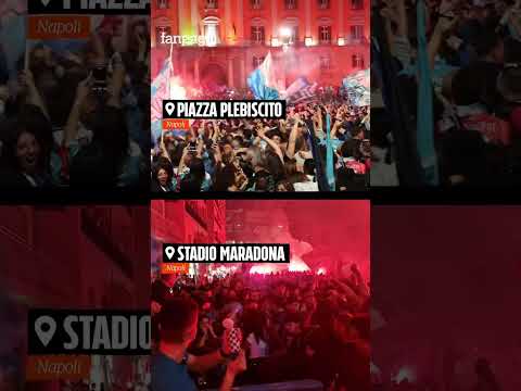 Napoli in vantaggio, l’esultanza dei tifosi al primo goal da piazza Plebiscito e dal Maradona