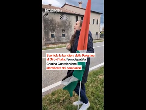 Sventola bandiera palestinese al Giro d’Italia, l’eurodeputata Cristina Guardia viene identificata