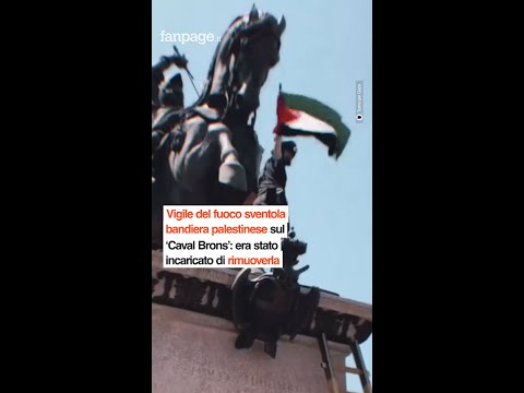 Vigile del fuoco sventola bandiera palestinese sul “Caval Brons”: era stato incaricato di rimuoverla