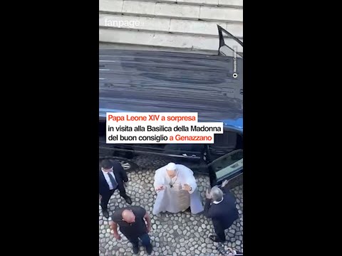 Papa Leone XIV a sorpresa in visita alla Basilica della Madonna del buon consiglio a Genazzano