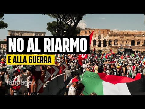 Manifestazione contro il riarmo, Conte: “100mila persone dicono che escalation militare è folle”