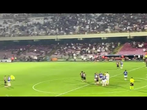 I tifosi della Salernitana fanno sospendere la partita con la Sampdoria: lanci di petardi e seggioli