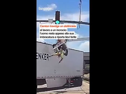 Il video della dashcam mostra il momento in cui un elettricista è stato investito da un camion