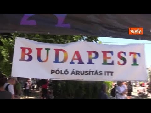 Budapest Pride, i cartelli del corteo, da Orban truccato con rossetto a ‘Ursula do your job’