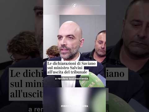 Le dichiarazioni di Saviano sul ministro Salvini all’uscita del tribunale #shorts #news