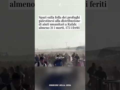Spari sui palestinesi alla distribuzione di aiuti umanitari: almeno 21 i morti #shorts #news