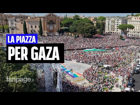 Il videoracconto della piazza per Gaza: “Siamo oltre 300mila. Israele si fermi, Meloni è complice”