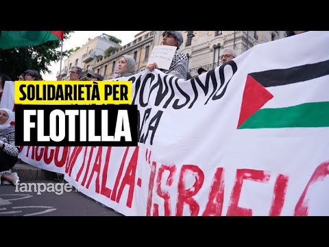 Sequestro nave Flotilla, la protesta dei proPal a Milano: “La nostra pace contro il sistema marcio”