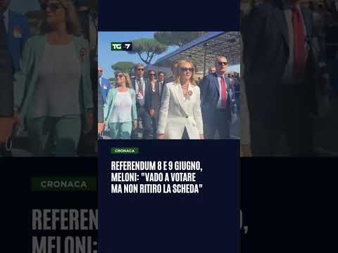 Referendum 8 e 9 giugno, Meloni: “Vado a votare ma non ritiro la scheda”