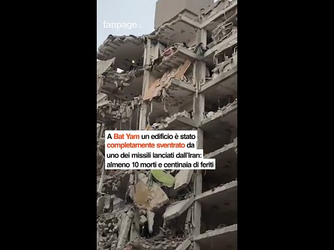 A Bat Yam un edificio è stato completamente sventrato da uno dei missili lanciati dall’Iran: almeno