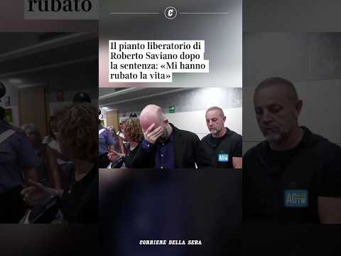 Il pianto liberatorio di Roberto Saviano dopo la sentenza: «Mi hanno rubato la vita» #shorts