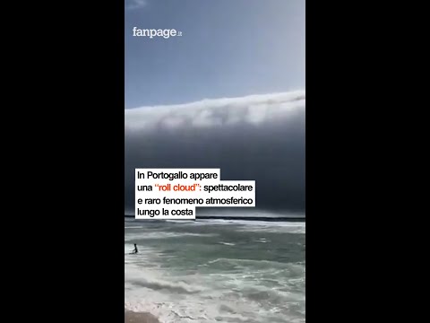 In Portogallo appare una “roll cloud”: spettacolare e raro fenomeno atmosferico lungo la costa