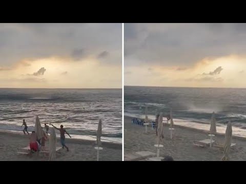 Tromba d’aria sulla spiaggia a Tropea, panico tra i bagnanti