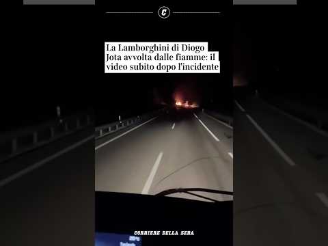 La Lamborghini di Diogo Jota avvolta dalle fiamme: il video subito dopo l’incidente #shorts #news