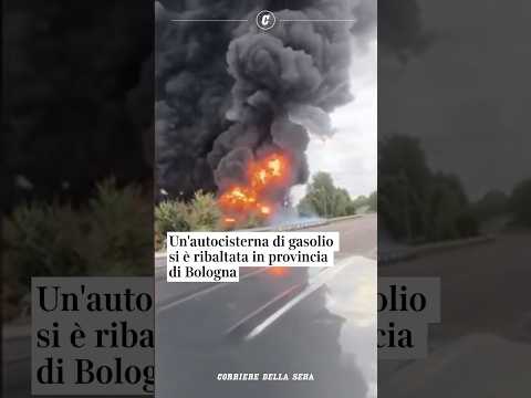 Un’autocisterna di gasolio si è ribaltata in provincia di Bologna #shorts #news