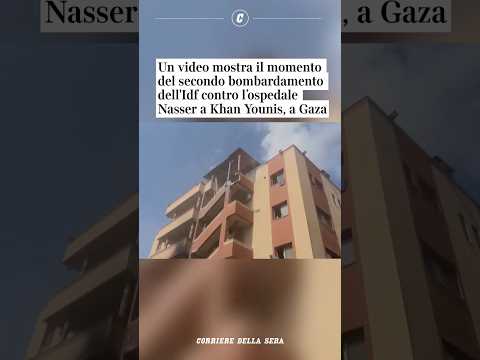 Un video mostra il momento del secondo bombardamento di Israele contro l’ospedale Nasser a Gaza