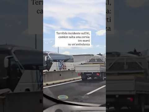 Terribile incidente sull’A1, camion salta una corsia: tre morti su un’ambulanza #shorts #news