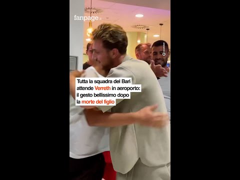 Tutta la squadra del Bari attende Verreth in aeroporto: il gesto bellissimo dopo la morte del figlio