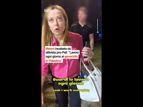 Meloni incalzata da attivista pro-Pall: “Lavoro ogni giorno al genocidio in Palestina”