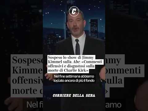 Sospeso lo show di Jimmy Kimmel sulla Abc: «Commenti offensivi sulla morte di Charlie Kirk»