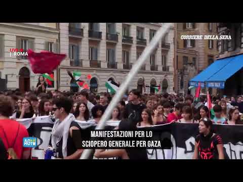 Sciopero per Gaza in tutta Italia: la diretta video delle manifestazioni
