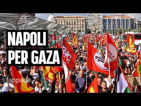 Napoli, in migliaia scioperano per Gaza, bloccando ferrovia e porto