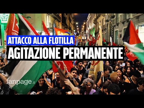 Attacco alla Flotilla diretta a Gaza, corteo a Napoli per la Palestina: “Agitazione permanente”