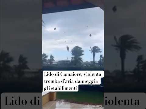 Lido di Camaiore, violenta tromba d’aria danneggia gli stabilimenti #shorts #news