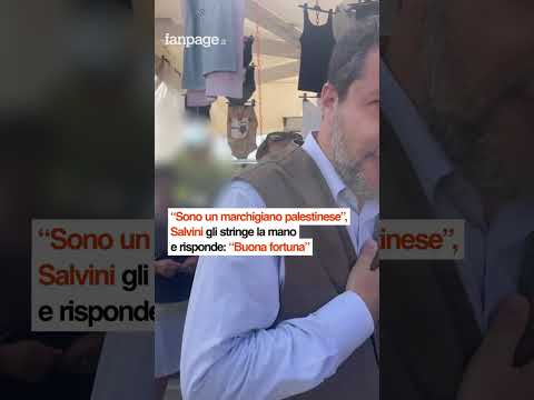 “Sono un marchigiano palestinese”, Salvini gli stringe la mano