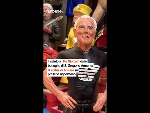 La statua di Giorgio Armani sul presepe napoletano: opera della bottega Di Virglio