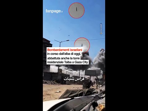 Bombardamenti israeliani in corso dall’alba, abbattuta la torre residenziale Taiba a Gaza City