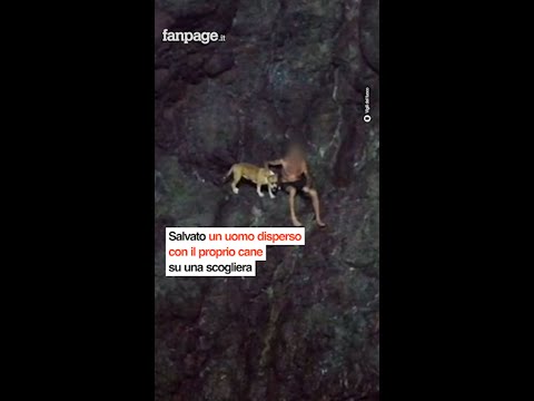 Bloccato con il proprio cane su una scogliera: il salvataggio dei vigile del fuoco