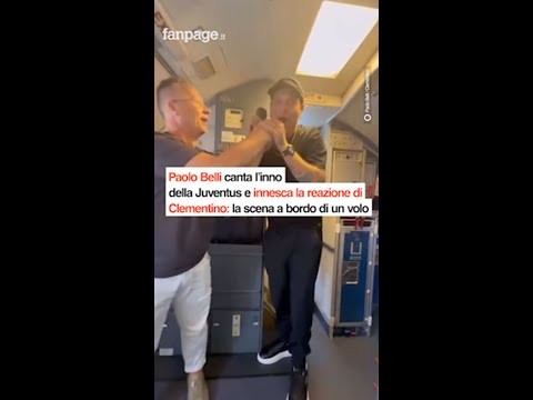Paolo Belli canta l’inno della Juventus e innesca la reazione di Clementino: la scena a bordo di un