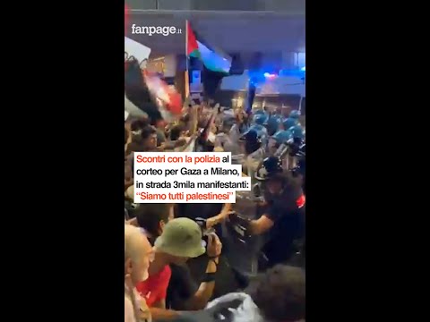 Scontri con la polizia al corteo per gaza a Milano, in strada 3mila manifestanti: “Siamo tutti pales