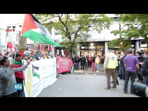 Udine, protesta contro Italia-Israele