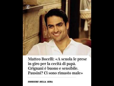 Matteo Bocelli: «A scuola le prese in giro per la cecità di papà» #shorts #news